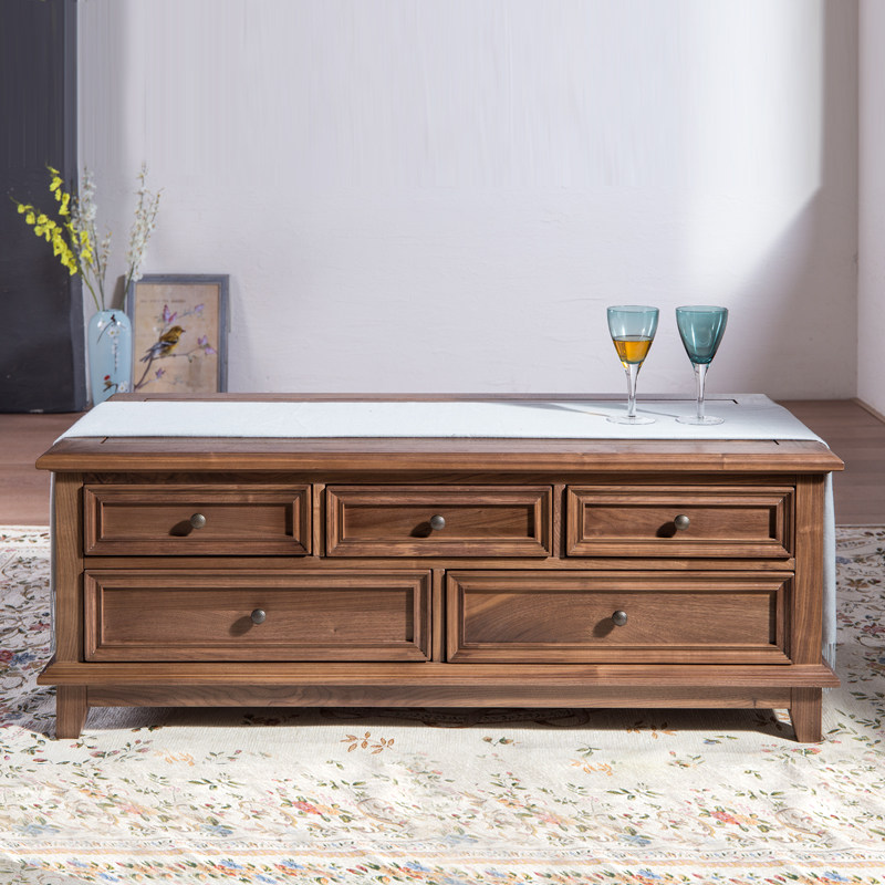 American country black walnut coffee table table living room tea table living room furniture size apartment solid wood coffee table coffee table