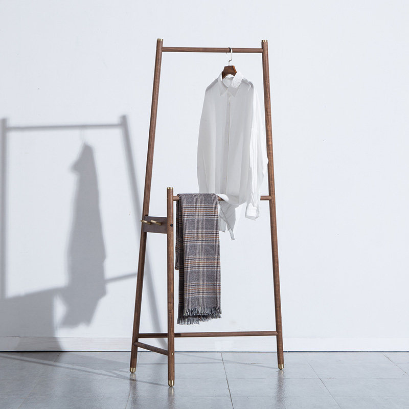 Black walnut wood modern minimalist landing hanger bedroom with entrance to the household hanger home Easy log hanger