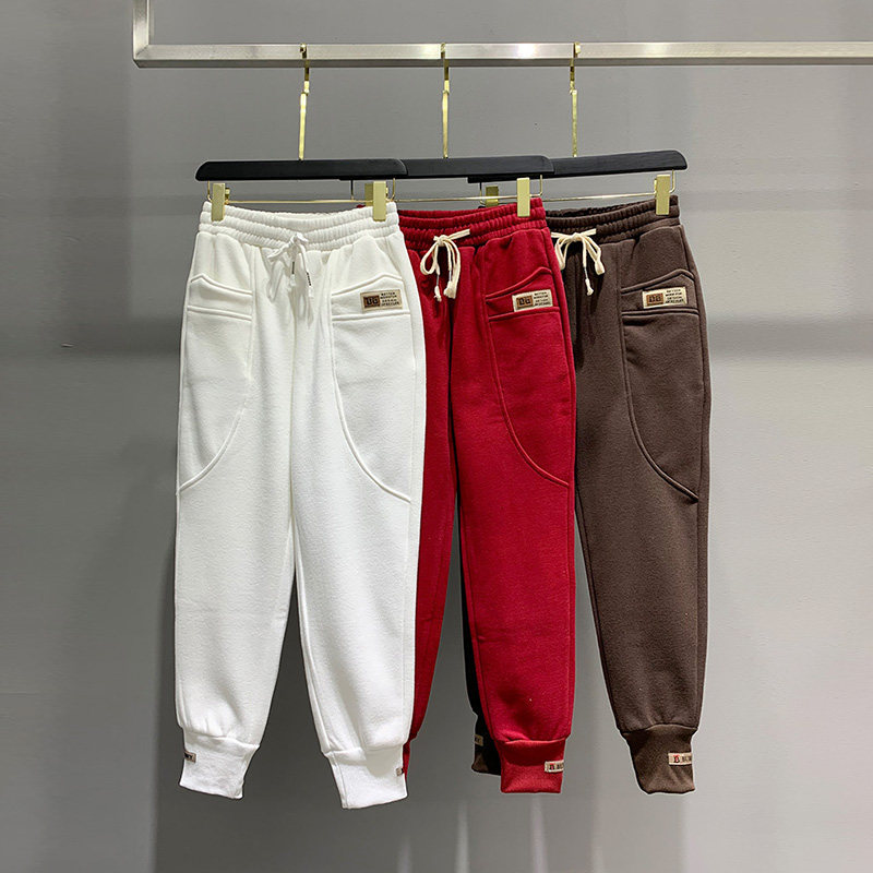 Boomer Casual Kharenwear Pants Woman Autumn Winter New Foreign Pie Loose Smoke Pipe Pants High Waist Roperin Bouquet Leggings Sport Pants