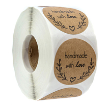 1 5 inch 3 8cm Kraft paper olive branch handmade stickers gift thanks sealing stickers decoration