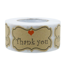 250 rolls Kraft paper thank you stickers thank you gift wrap decorative stickers sealing label