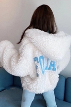 2022 New small sub short Han version loose 100 hitch hyphens lamb wool coat female winter thickened