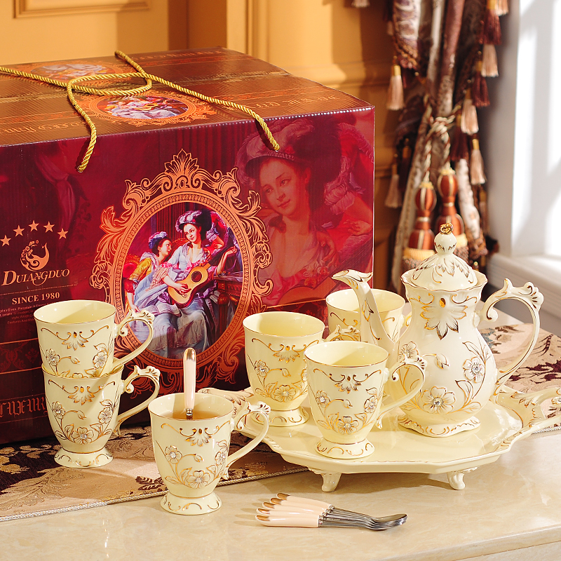 8-piece plum tea set without cover [gift box packaging]