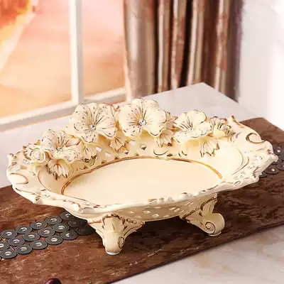 Luxury European-style ceramic large fruit plate set creative modern dried fruit plate fruit basin living room coffee table decoration decoration