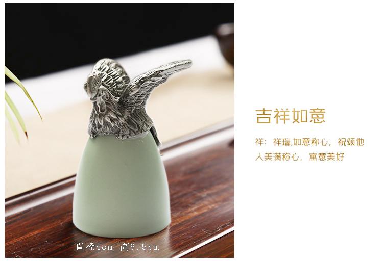 12 Zodiac Silver Ceramic Wine Glass Wine Tea Cup Tea Set Nhỏ 12 Animal First White Wine Cup Hộp quà tặng cao cấp ly rượu whisky cao cấp