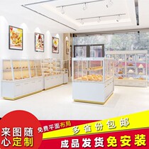 Bread Cabinet Display Cabinet Middle Island Side Cabinet Glass Commercial Cake Sample Model Cabinet Shop Baking Show Shelf Shelving