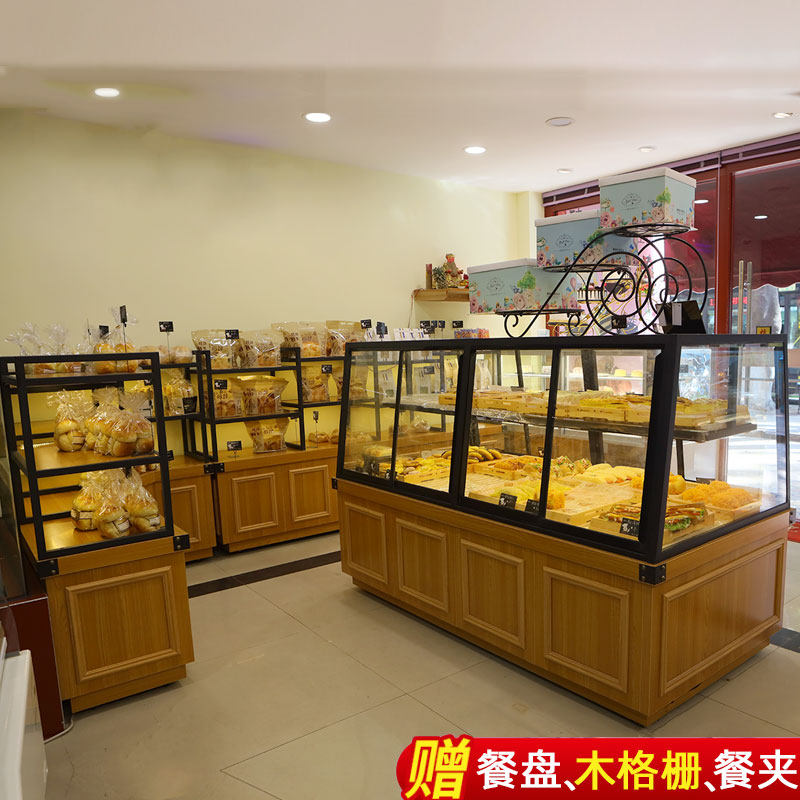 Bread cabinet Bread display cabinet Display rack Nakajima cabinet Glass commercial cake shop side island cabinet Side cabinet Bread shelf