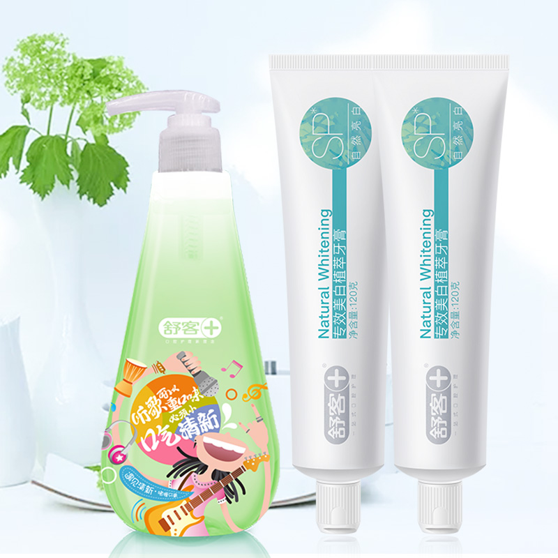 Schuker Schuker's press-type ice pleasing green tea gel toothpaste 250g whitening plant extract 120 * 2 fresh to take a sigh of relief