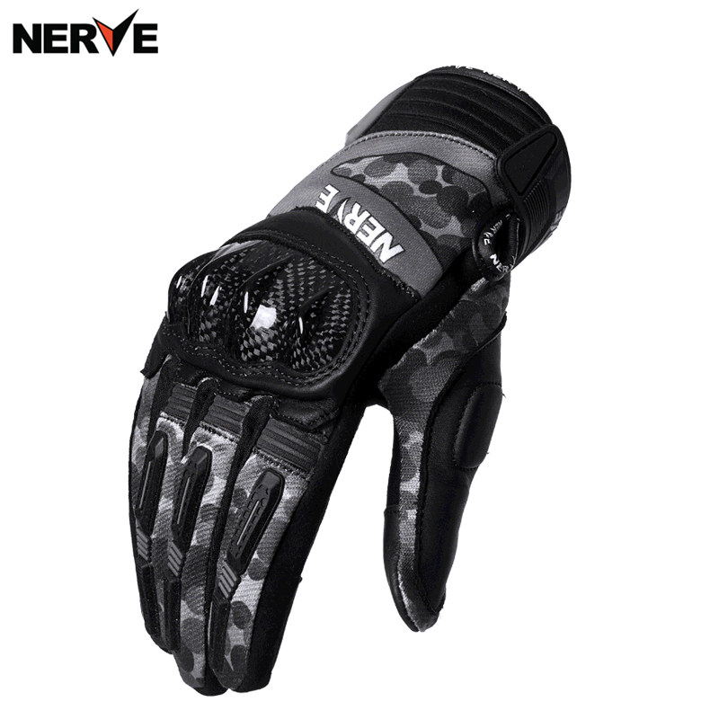 NERVE Niev Carbon Fiber Locomotive Riding Gloves Men's Summer Slim-Breathable Anti-Fall Touch Screen Locomotive Racing