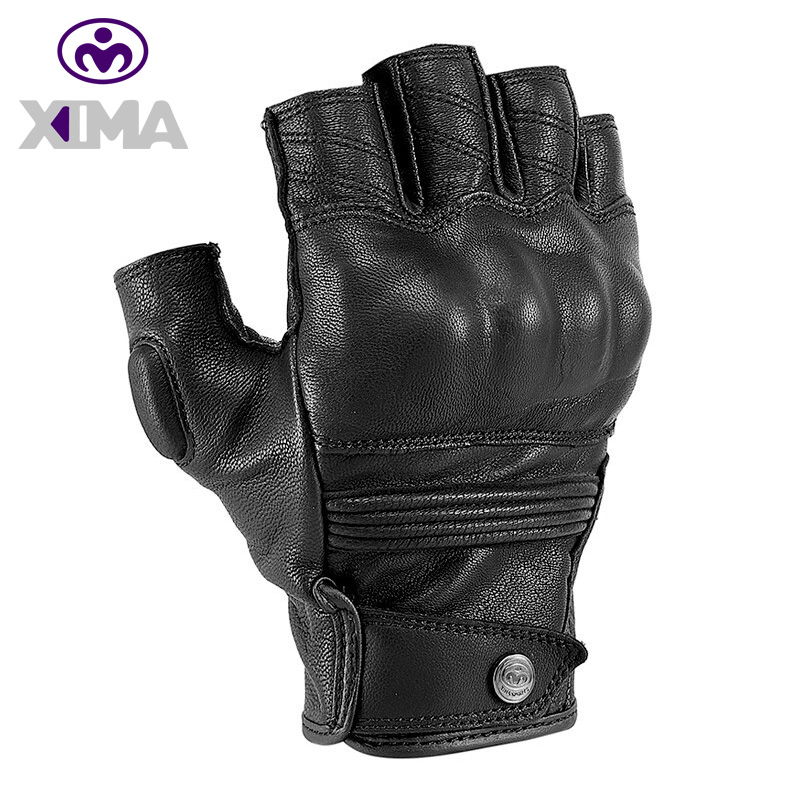 XIMA Xi Ma Locomotive Locomotive Gloves half finger retro male riding rider Summer anti-fall gear brown