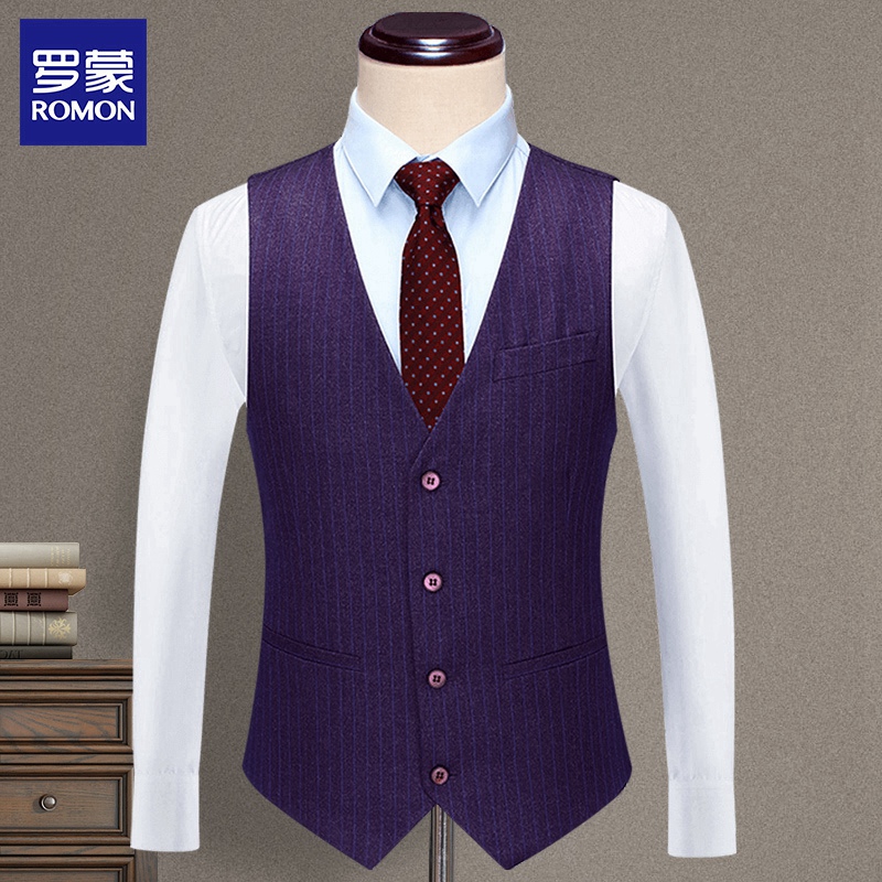 Romon business fashion men's suit vest Korean version slim men's vest vest Banquet casual vest vest