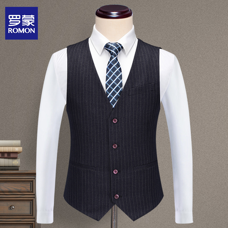 Romon Banquet Wedding Men's Suit Vest Minimalist Fashion Suit Waistcoat Waistcoat Casual Professional Men's Waistcoat