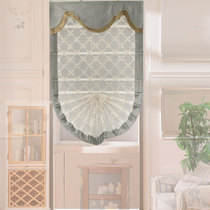 Mengsiyuan gray yellow pass curtain cloakroom drawdown semicircular arched arc corner staircase window curtain
