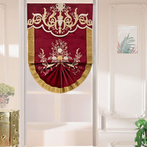 Wine red European embroidery fan-shaped Roman curtain staircase aisle partition study living room window small window shade
