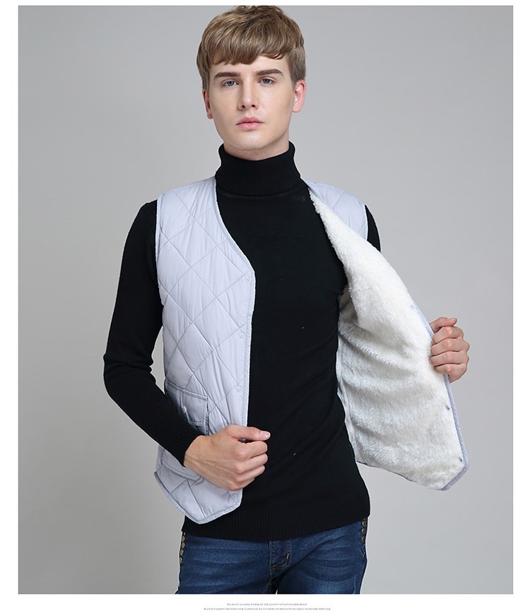 2018 xuống áo vest nam kẻ sọc mùa thu đông cộng với nhung dày ấm áp áo vest cotton phiên bản cashmere của Hàn Quốc các loại áo ba lỗ nam