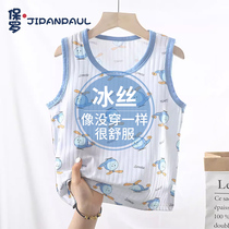 Childrens vest set thin ice silk home clothes boys sleeveless air conditioning baby modal pajamas summer boys