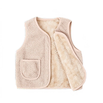 Childrens Warm Vest 2023 Autumn and Winter Style Boys and Girls Velvet Waistcoat Medium and Large Childrens Baby Lamb Velvet Wear Inside and Out