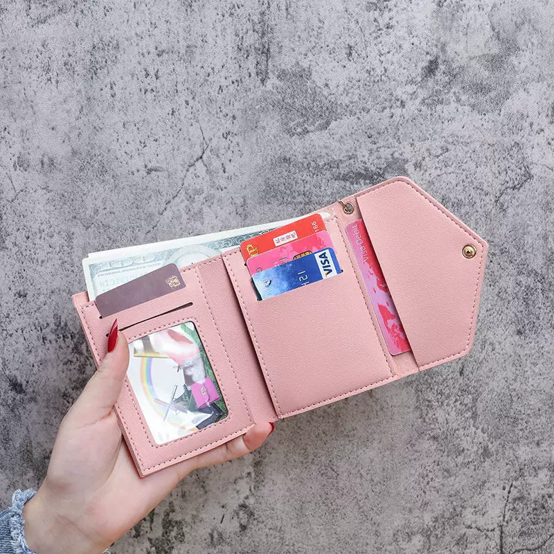 Short wallet, capacious universal card holder, for secondary school