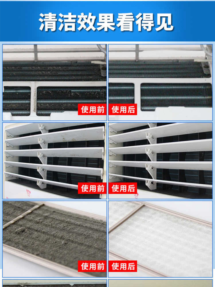 Air Conditioner Cleaning Agent for Home Use, No Disassembly or Washing Required, Odor Removal, Complete Set of Tools, Foam Cleaner for Indoor and Outdoor Units of Air Conditioners