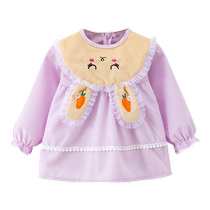 Baby smock for girls waterproof and anti-dirty rice pocket autumn and winter childrens reverse dressing apron eating protective clothing baby bib