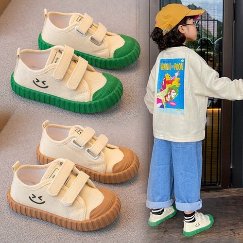 Детские тканевые туфли, белая обувь для мальчиков, кроссовки для раннего возраста, мягкая подошва, осенние