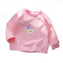 Childrens clothing girls spring and autumn 2024 new long-sleeved T-shirt autumn style tops sweet and cute printed bottoming shirt cotton