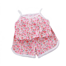 Childrens Pajamas Girls Pure Cotton Suspenders 2024 Summer Thin Vest Summer Little Girl Baby Air Conditioning Suit