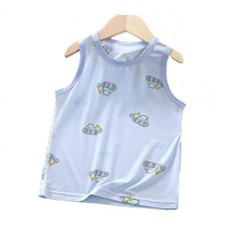 Childrens vest boys and girls new summer style ice silk thin inner wear vest bottoming shirt small vest suspender trendy