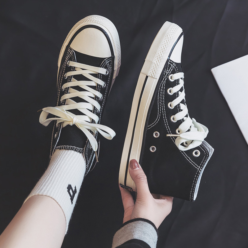 High Gang Classic Sail Cloth Shoes Summer Breathable Men's Shoes Han Edition Trends 100 Hitch Black Ins Women's Board Shoes Tide Spring Autumn-Taobao