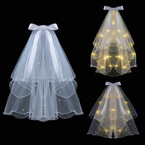 Veil female certificate registration photo props headwear proposal French small veil high-end bride main wedding dress fairy