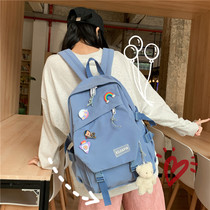 Simple and versatile student schoolbag to reduce burden Korean style backpack literary college style large capacity backpack for girls