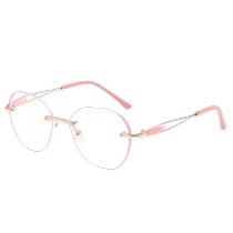 New style diamond-cut anti-blue light reading glasses for middle-aged and elderly fashion ladies simple glitter rimless reading glasses