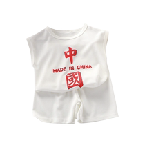 Summer childrens sports suits casual wear summer new sleeveless suits boys basketball uniforms sports short-sleeved suits