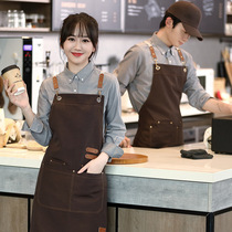 Oil-proof and waterproof advertising apron catering special custom logo coffee milk tea shop waiter supermarket work clothes for women