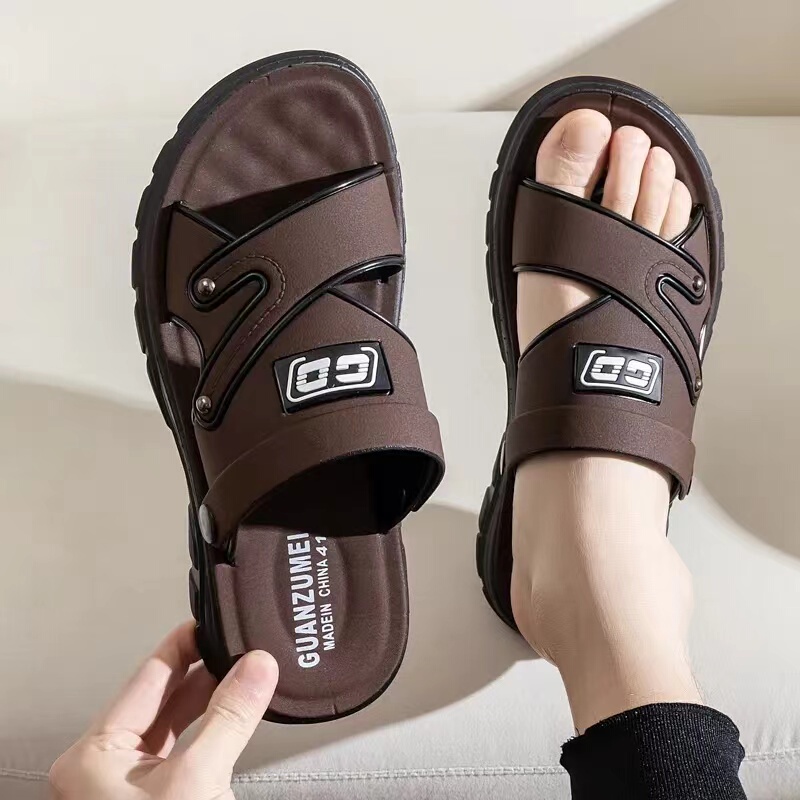 Sandals for Men 2026 New Thick-Soled Beach Summer Outdoor Wear Dad Non-Slip Wear-Resistant Dual-Purpose Driving Sandals