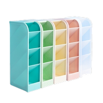 笔筒斜插式放笔办公室桌面收纳盒马克笔收纳桶笔桶笔架学生大容量文具装笔超大磨砂亚克力儿童女孩男孩高颜值