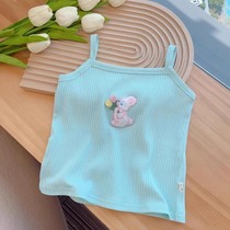 Summer girls camisole childrens candy solid color sleeveless top outer wear girl knitted summer dress baby girl baby