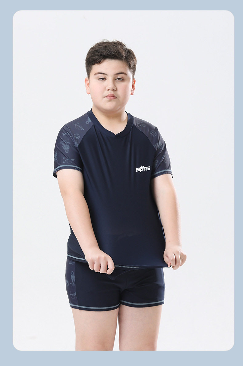 Купальный костюм / плавки 胖男孩泳装男孩加上胖加上尺寸分裂泳装青少年儿童的泳装西装胖男孩泳裤