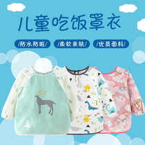 Childrens hood Waterproof Anti-Dirty Anti-Wear summer Men and women Childrens babies Eating Apron Pure Cotton Baby Apron