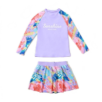 Fat girls swimsuits with added fat medium and large children junior high school students conservative swimsuits slightly fat girls split swimsuits hot springs