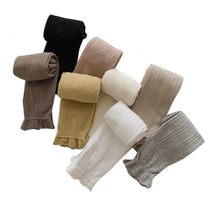 Girls Spring and Autumn Knitted White Bottoming Socks Baby Medium Thick Soft High Elastic Pantyhose Childrens Combed Cotton Pantyhose