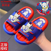 Summer 2024 new Ultraman Zero childrens slippers boys home indoor bathroom non-slip baby slippers