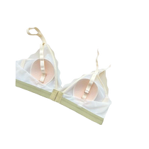 Small breast push-up underwear womens French triangle cup summer ice silk seamless thin section no wire sexy white bra