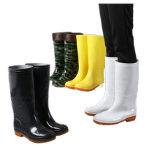 Fashionable high-tube rain boots thickened non-slip and wear-resistant rubber shoes mens non-slip labor protection rubber shoes long-tube rain boots fishing car wash shoes