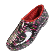 Spring and Autumn fashionable shallow-mouthed rain boots for women waterproof and non-slip flat rain boots for women four-season wear-resistant car wash kitchen work rubber shoes