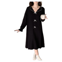 Pajamas for women 2024 new long-sleeved spring and autumn pajamas with chest pads all-in-one plus size can be worn outside home clothes