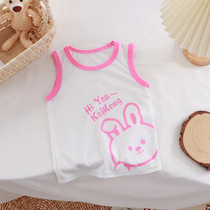 Childrens new small vest thin tops for boys and girls ice silk breathable quick-drying slings sleeveless summer baby