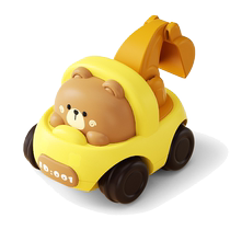 New inertial pull-back childrens toy car 3-6 years old fire engineering vehicle excavator boy bear car toy