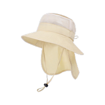 Childrens sun protection hat boys summer 2024 new large brim shawl sun protection fisherman hat outdoor girls sun hat