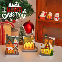 Igloo small house luminous desktop decorations home accessories props scene layout Christmas miniature landscape luminous